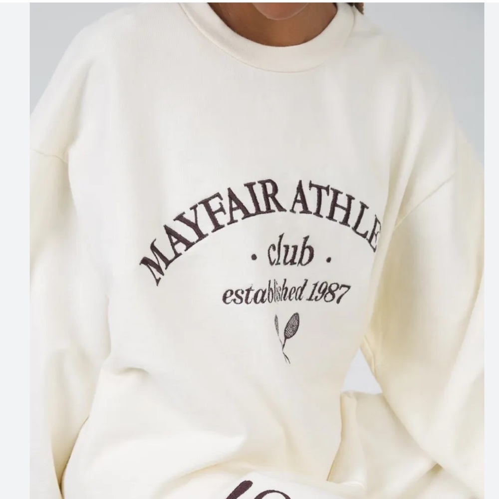 MAYFAIR ATHLETICS CLUB SWEATSHIRT | CREAM & BROWN | OS